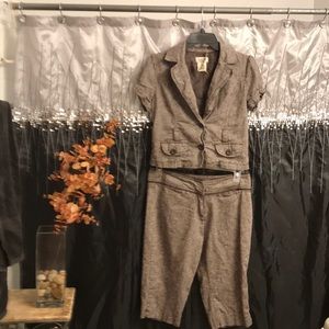 Two piece brown short suit